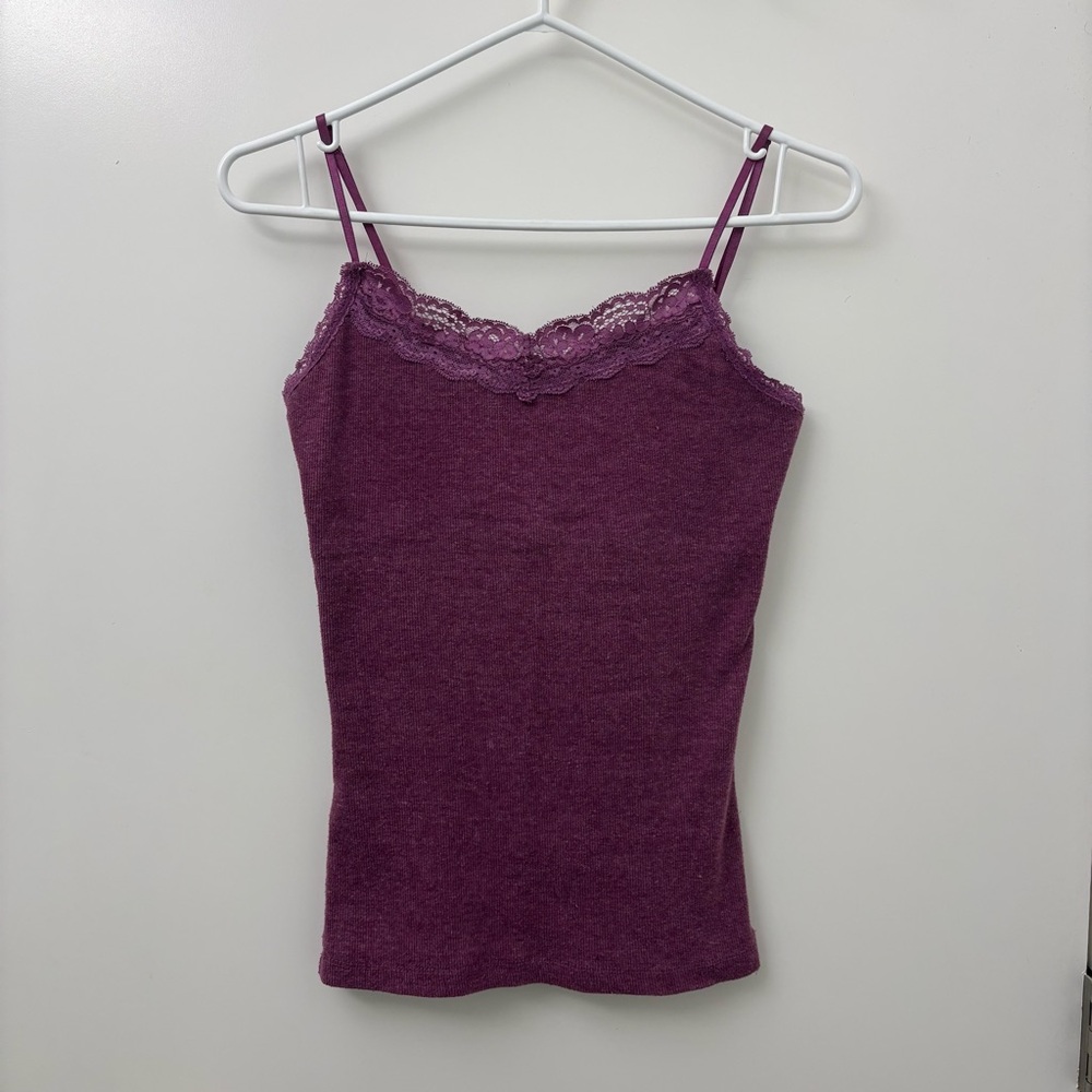 Purple Lace Trim Women's Top
